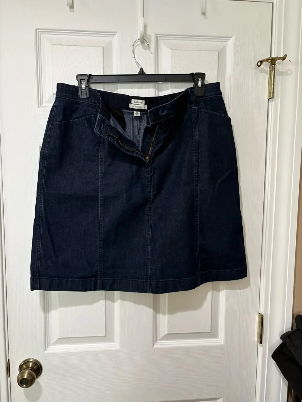 L.L. Bean Dark Blue Denim Mini Skirt - Picture 1 of 3